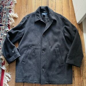 Vintage Polo Ralph Lauren Men's Black Wool Pea Coat